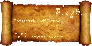 Porubszky Örzse névjegykártya